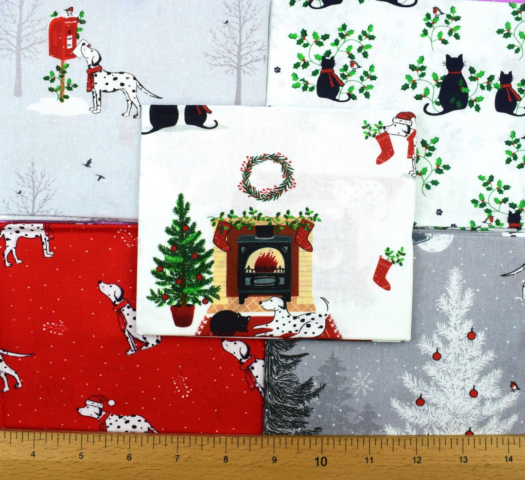 Christmas Pets Fat Quarter Bundle, Quilting Fabric, Cotton Fabric - Etsy
