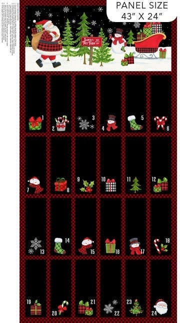 Santa Tree Farm Fabric Advent Calendar Panel, Reusable Advent Calendar -  Etsy