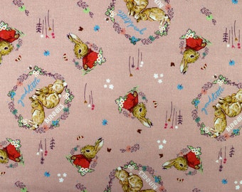 Flopsy Mopsy  fabric, Peter Rabbit, Beatrix Potter -  Price by the Half Metre