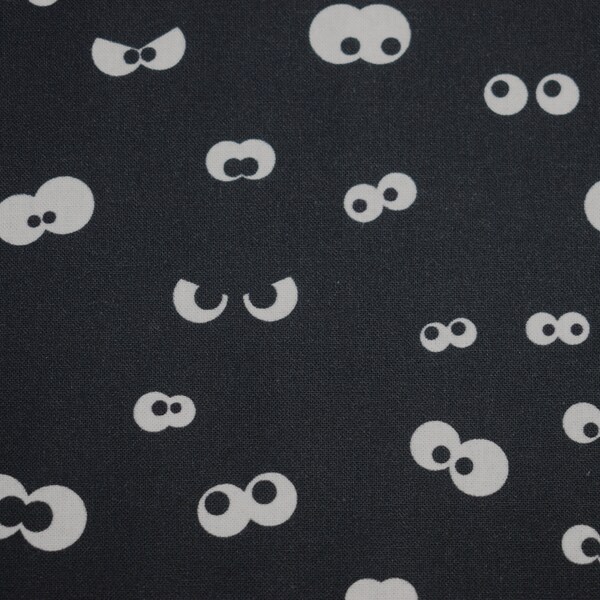 Halloween fabric, spooky fabric, eyes fabric, quilting fabric, childrens fabric, cotton fabric,  Price by the Half Metre