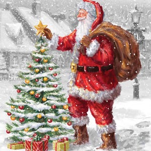 Santa clause fabric panel, cotton Quilting  panel