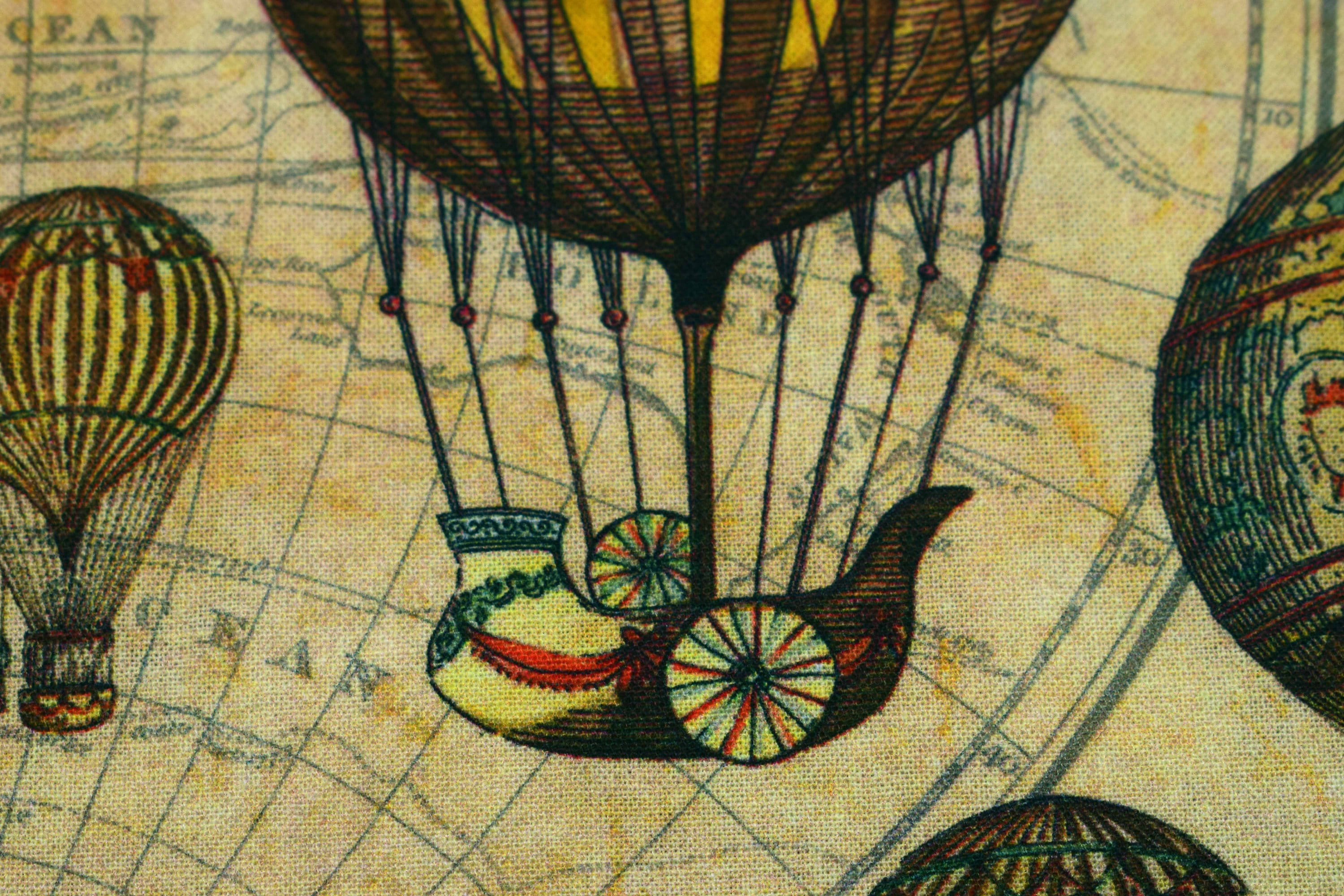Hot air balloon fabric quilting fabric vintage hot air Etsy