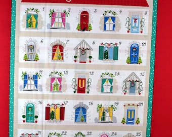 Merry Christmas fabric advent calendar panel, re-usable advent calendar
