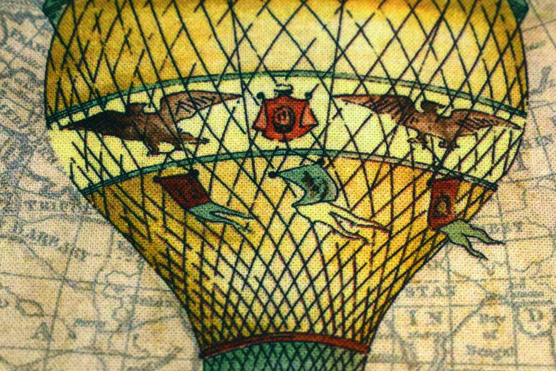 Hot air balloon fabric quilting fabric vintage hot air Etsy