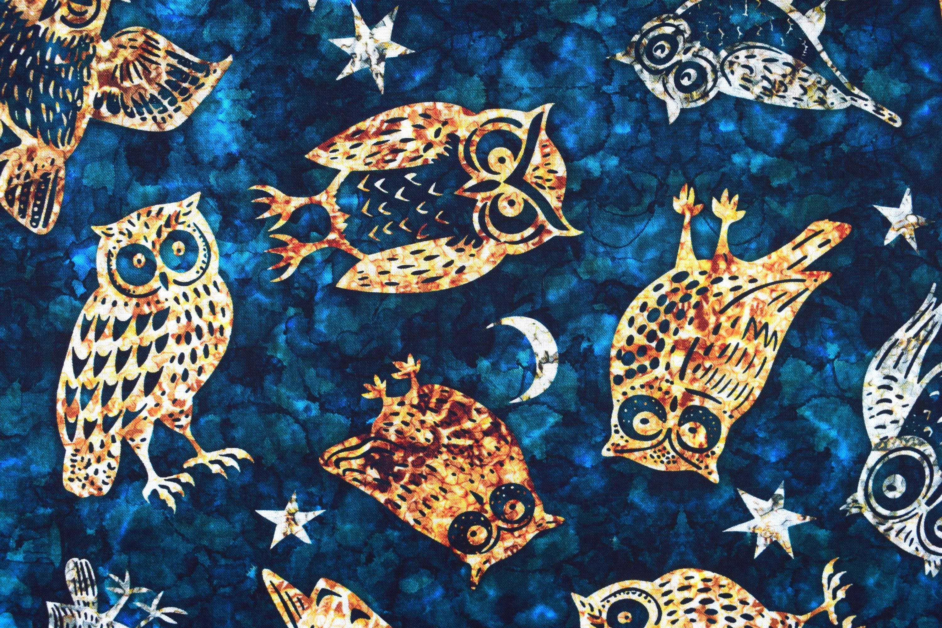 Wild Wood Owl Fabric: Quilting Cotton by Dan Morris - Price by Half Metre