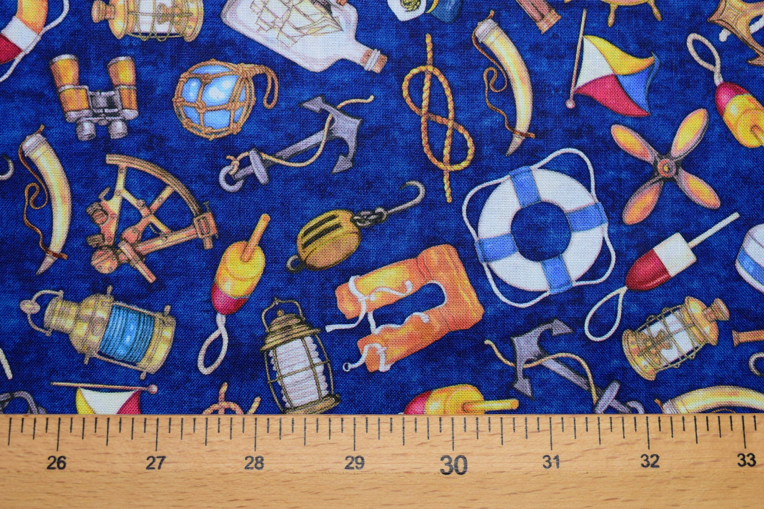 Navy Nautical fabric Quilting fabric Smooth Sailing price Etsy