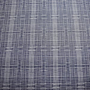 Dark Blue Checked Cotton Quilting Fabric - Makower Stitch Check - Price by Half Metre