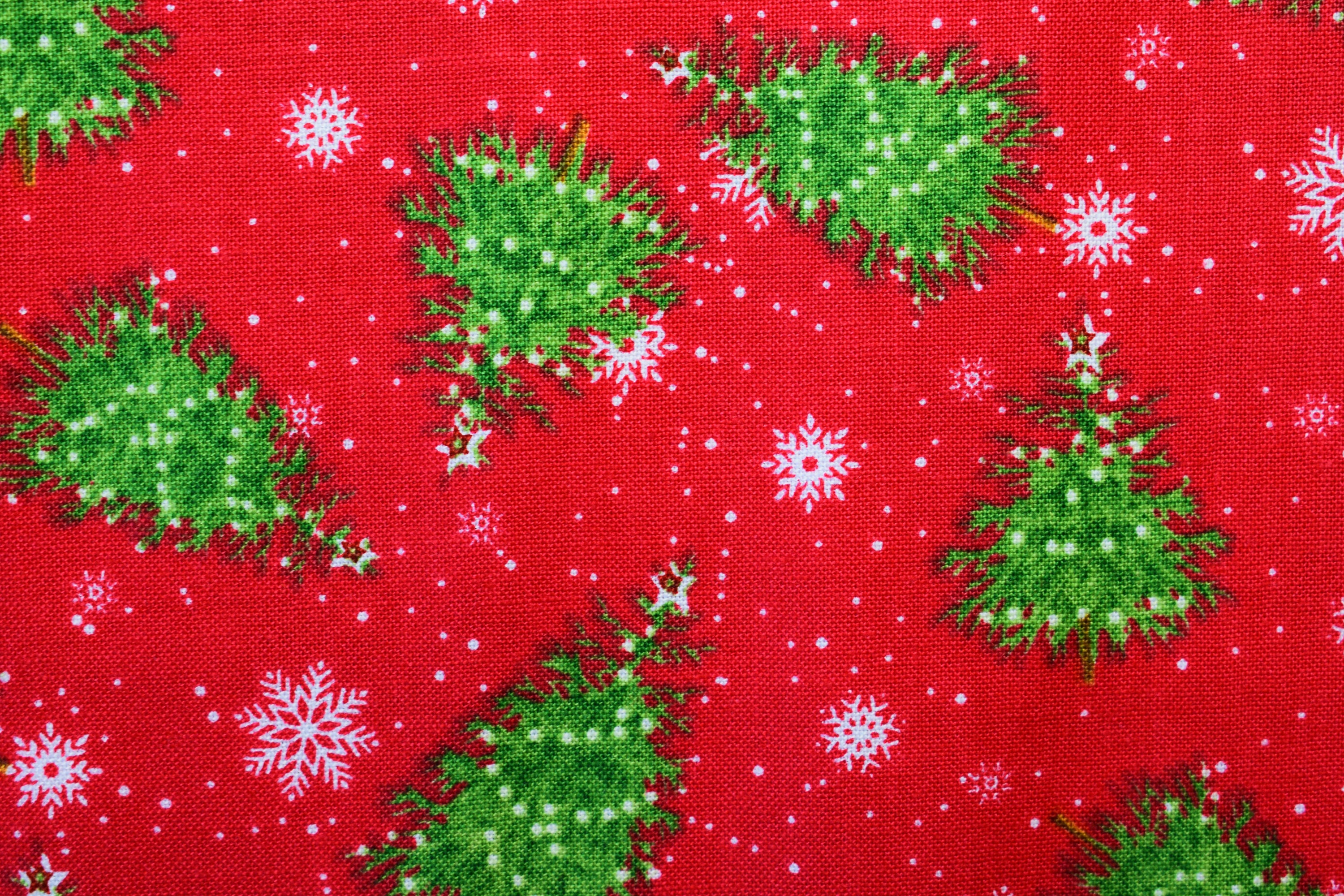 Red christmas tree fabric Quilting fabric Double decker Xmas Etsy