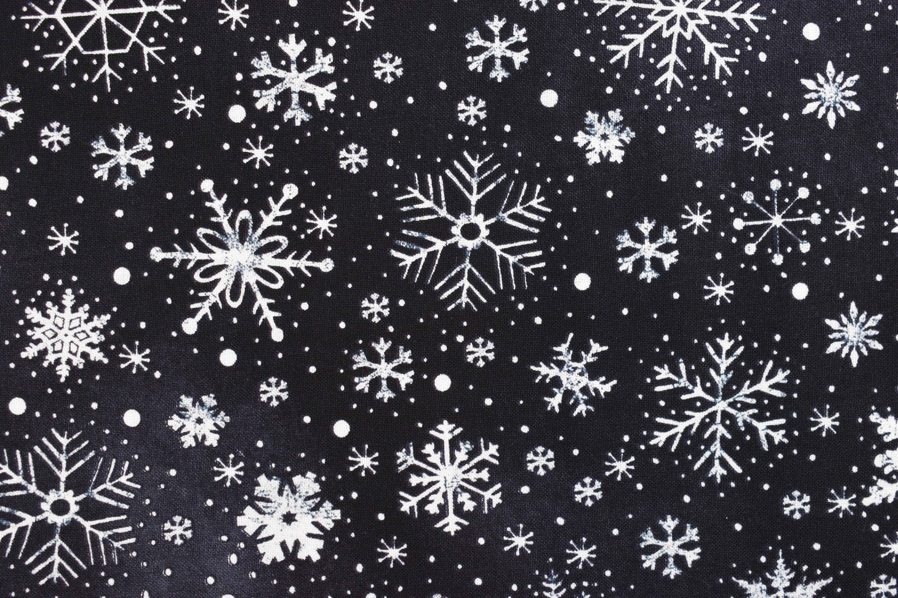 Black Snowflake Fabric Quilting Fabric Timeless Treasures Etsy Singapore