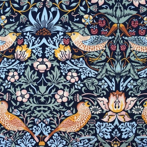 William Morris Strawberry Thief Organic Cotton Quilting Fabric - Price by Half Metre