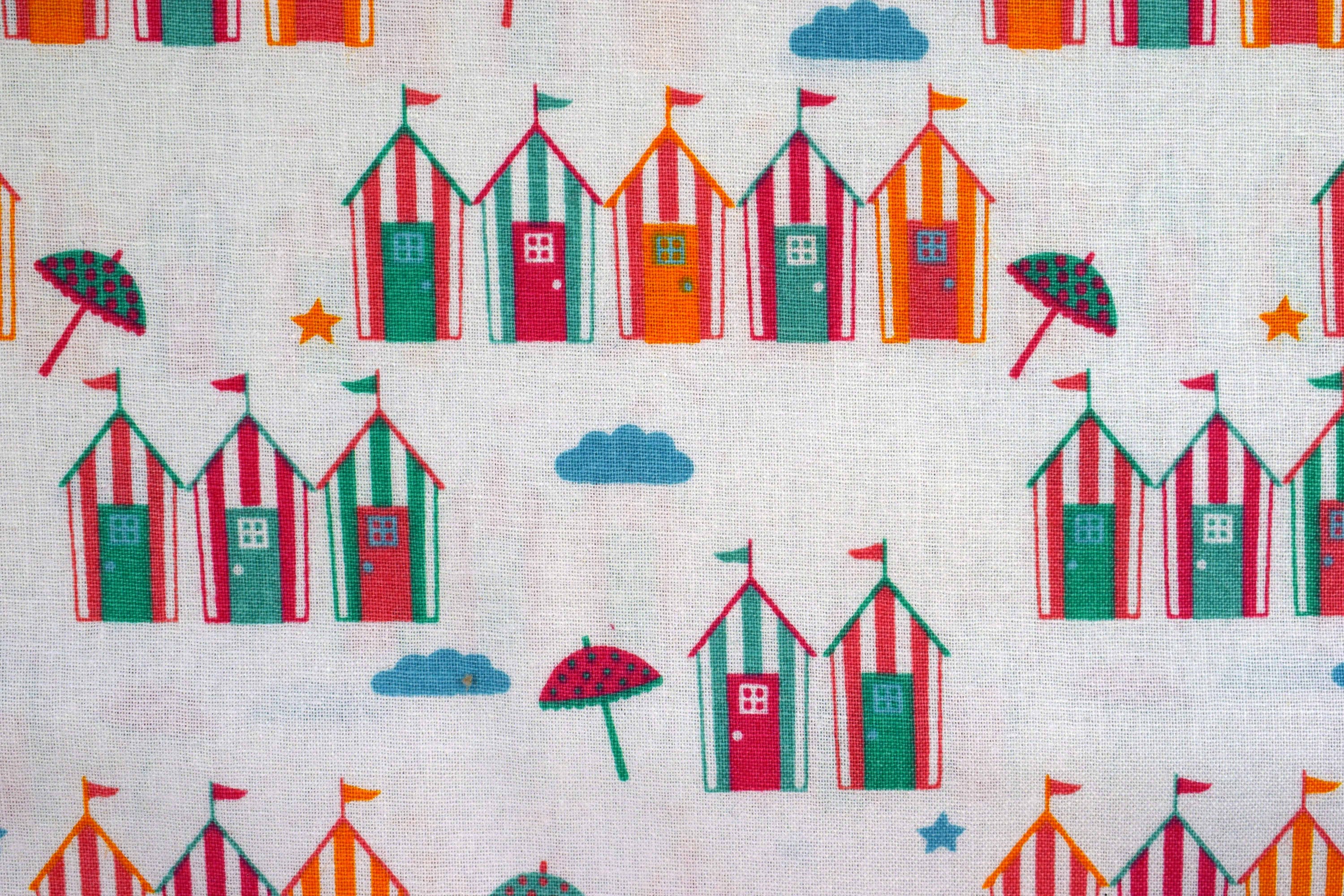 Beach Hut Fabric Quilting Fabric Cotton Fabric Summer Etsy
