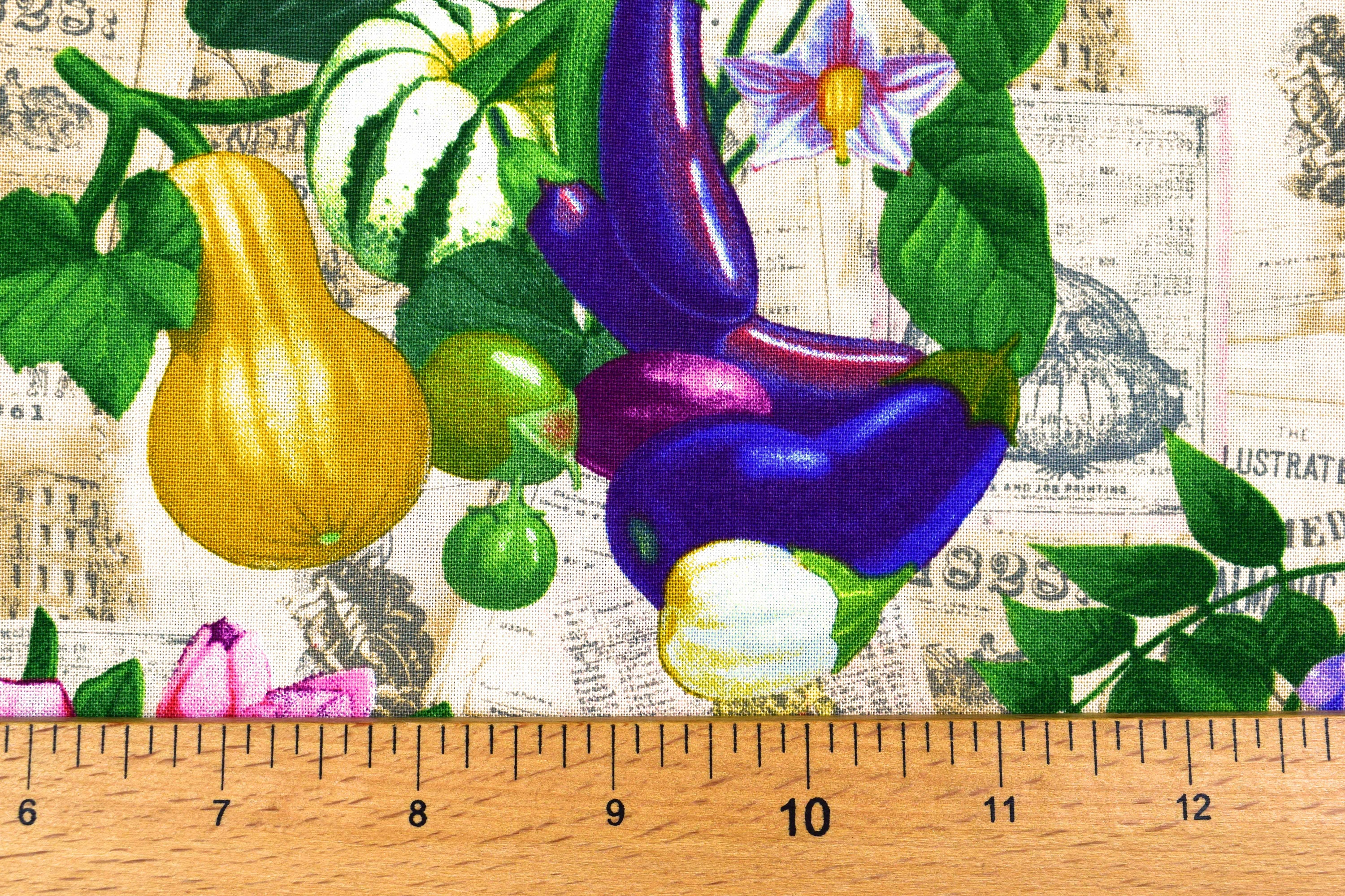 Vegetable Fabric Vegetable Patch Quilting Fabric Old Farmers Etsy UK