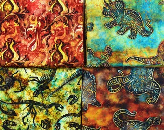 Dinosaur Fabric Bundle: Prehistoric Cotton Quilting Fabric