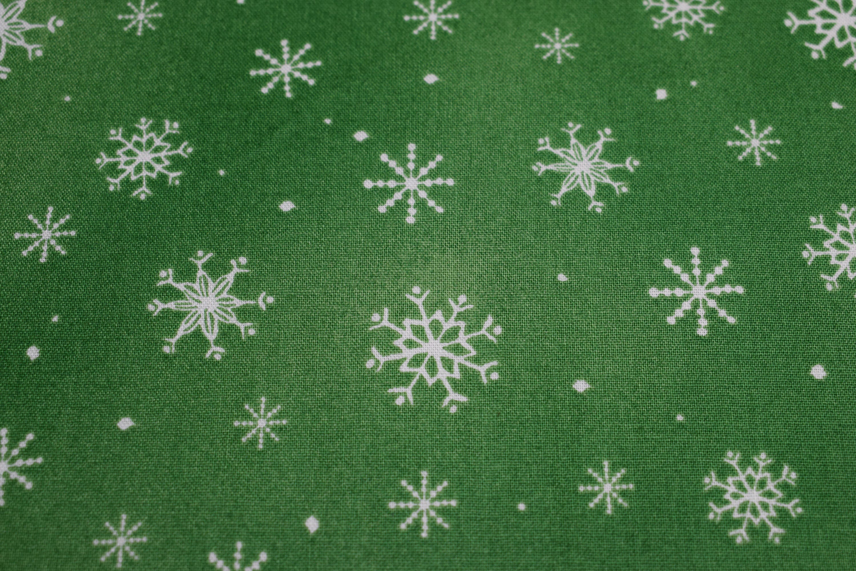 Snowflake fabric quilting treasures green christmas fabric Etsy