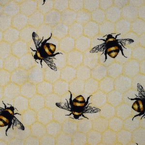 Bee Quilting Fabric: Cream Cotton, Honeycomb Print - Price by Half Metre