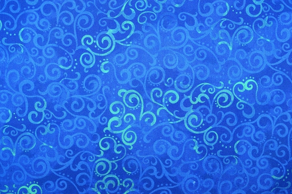 Blue Ombre Scroll Quilt Backing Fabric, 108 inch Wide, Cotton - Price by the Half Metre