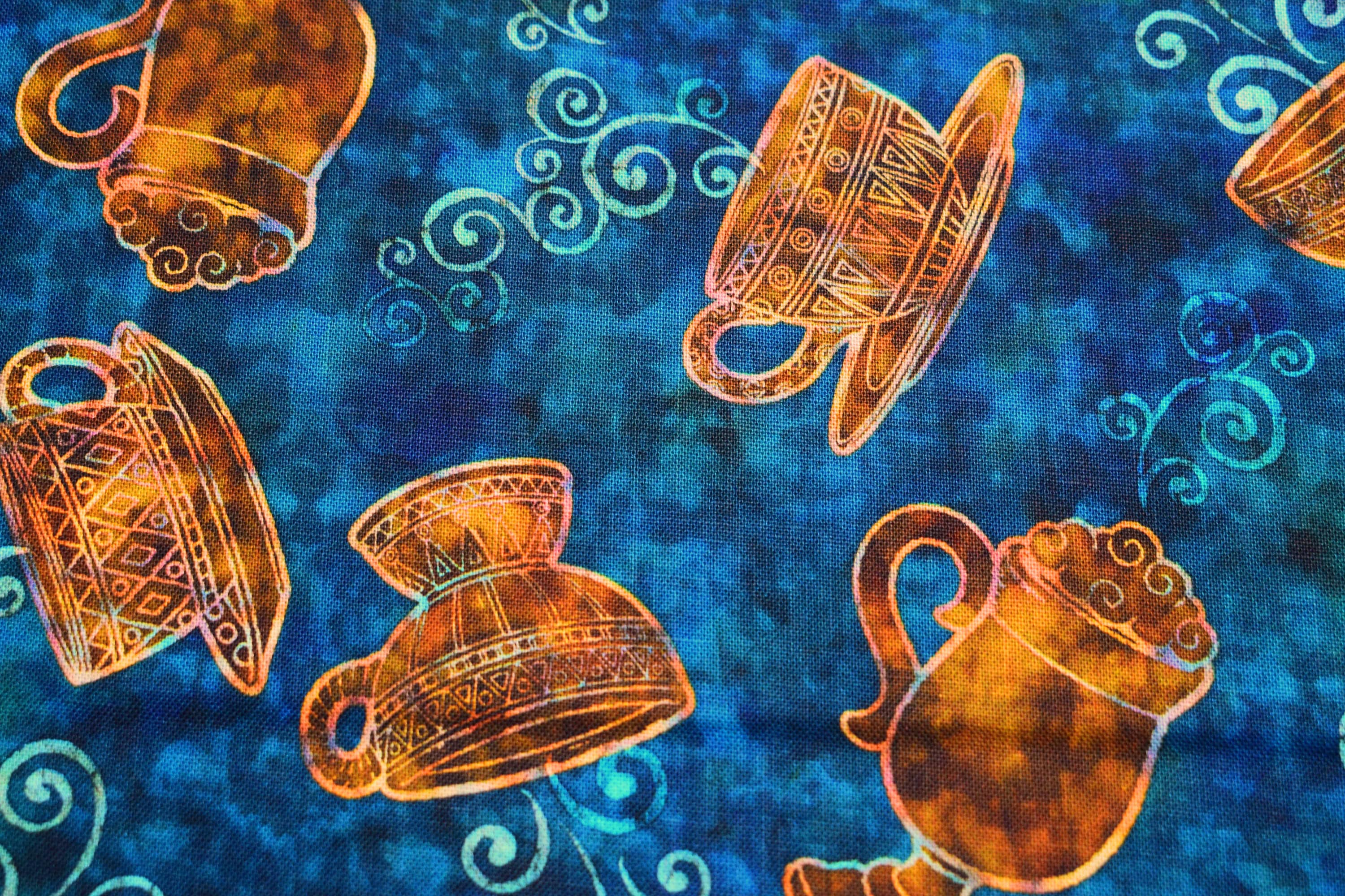 Large coffee cup fabric Quilting fabric cotton fabric Etsy