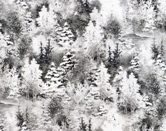 Winter Forest Fabric: Holiday Quilting Treasures, 100% Cotton - Price by Half Metre