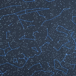Star Constellation Cotton Fabric: Planetary Mission Quilting Fabric - Price by Half Metre