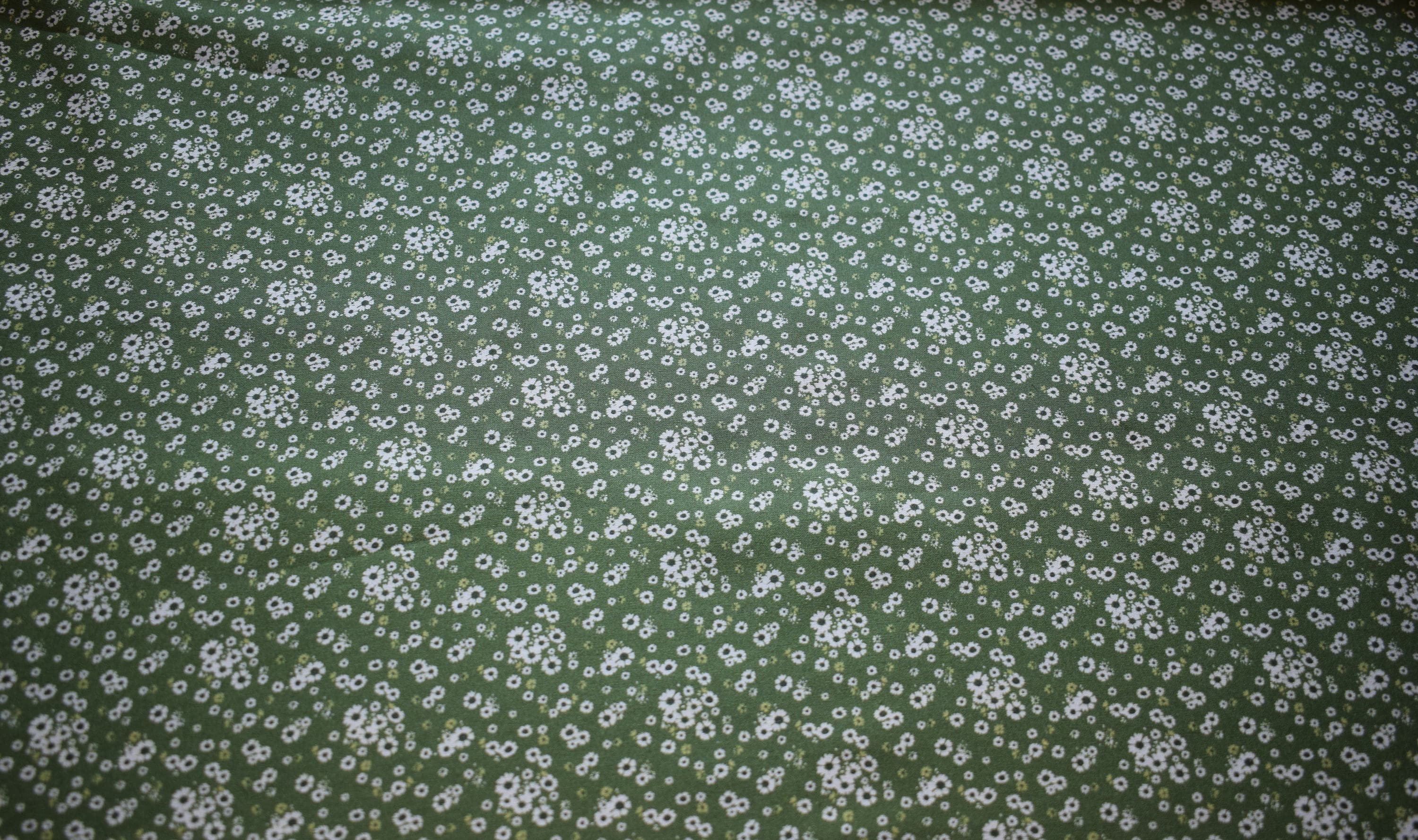 Green floral fabric flower Quilting fabric cotton fabric | Etsy