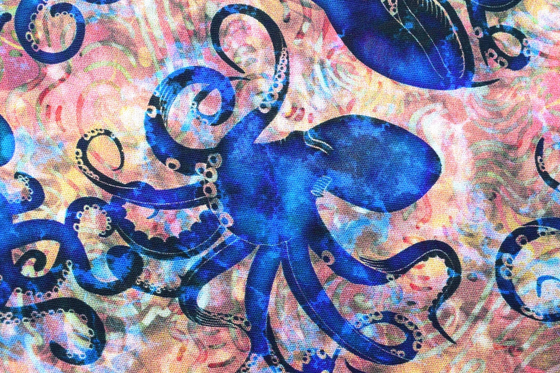 Octopus Fabric Quilting Fabric Cotton Fabric Quilting Etsy UK