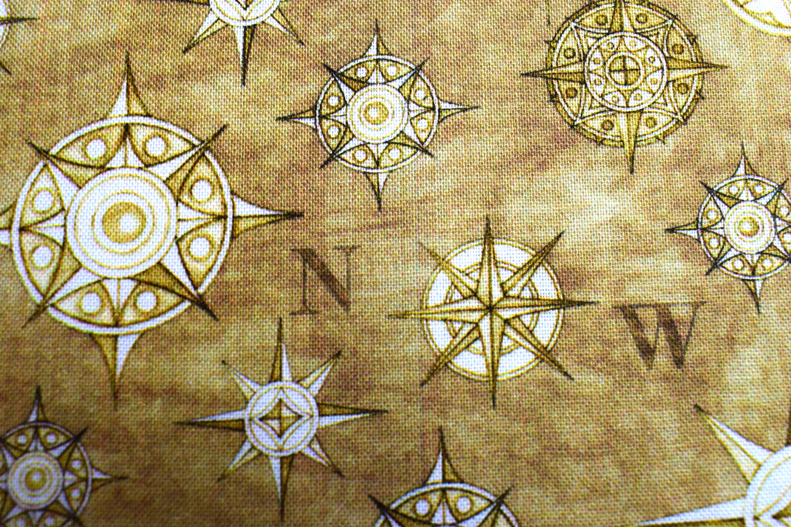 Beige Compass fabric Quilting fabric cotton fabric quilting Etsy