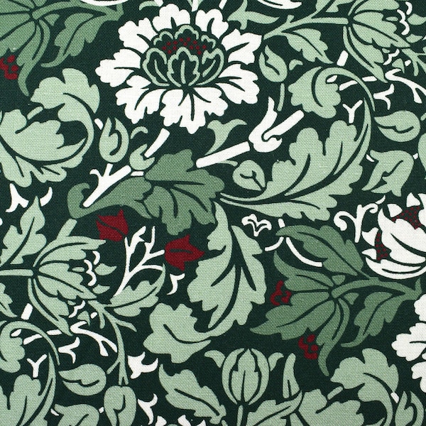 William Morris flowering scroll fabric, Quilting fabric, cotton fabric, yuletide bloom -  Price by the Half Metre