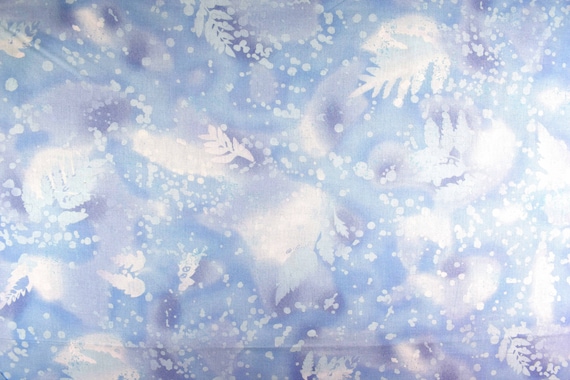 Sky Blue Batik Quilt Fabric: Extra Wide Cotton Backing - Price by Half Metre