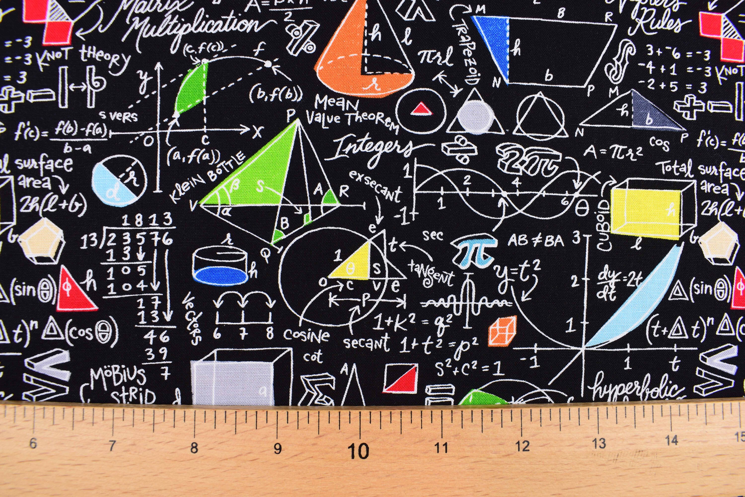Maths Fabric Science Fabric Educational Fabric Quilting Etsy UK