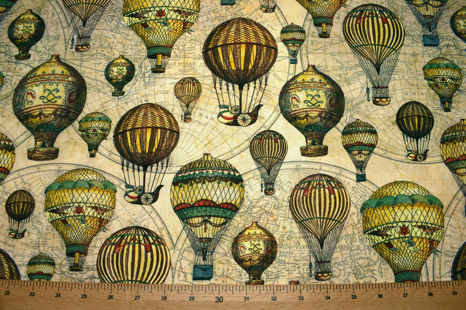 Hot air balloon fabric quilting fabric vintage hot air | Etsy