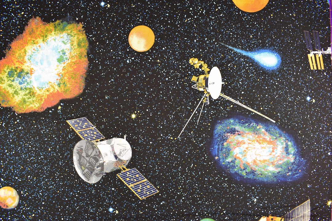 Space Fabric, Space Fabric, Quilting Fabric, Cotton Fabric, Mission Price by the Half