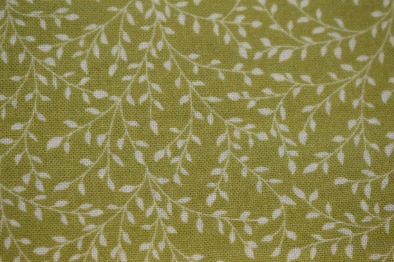Lime Green Fabric Vine Pattern Quilting Fabric Cotton Etsy