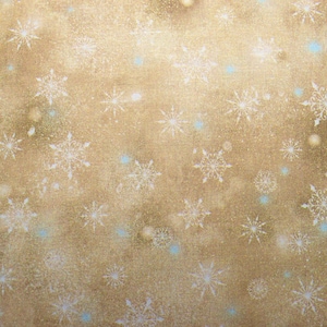 Natural snowflake fabric, woodland Cuties, Christmas Quilting fabric, price by the half metre