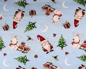 Weihnachtsmann Wichtel Weihnachtsstoff Quilting Quilten Baumwolle