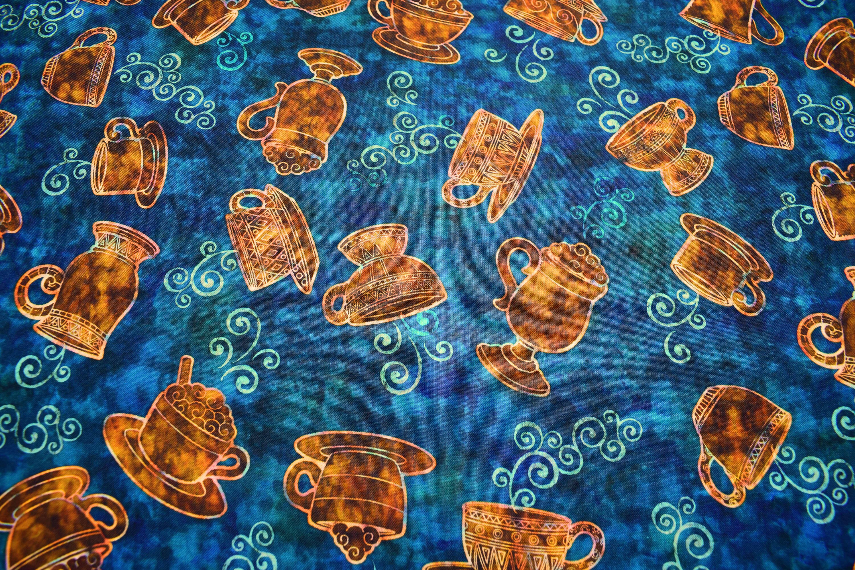 Large Coffee Cup Fabric Quilting Fabric Cotton Fabric Etsy UK