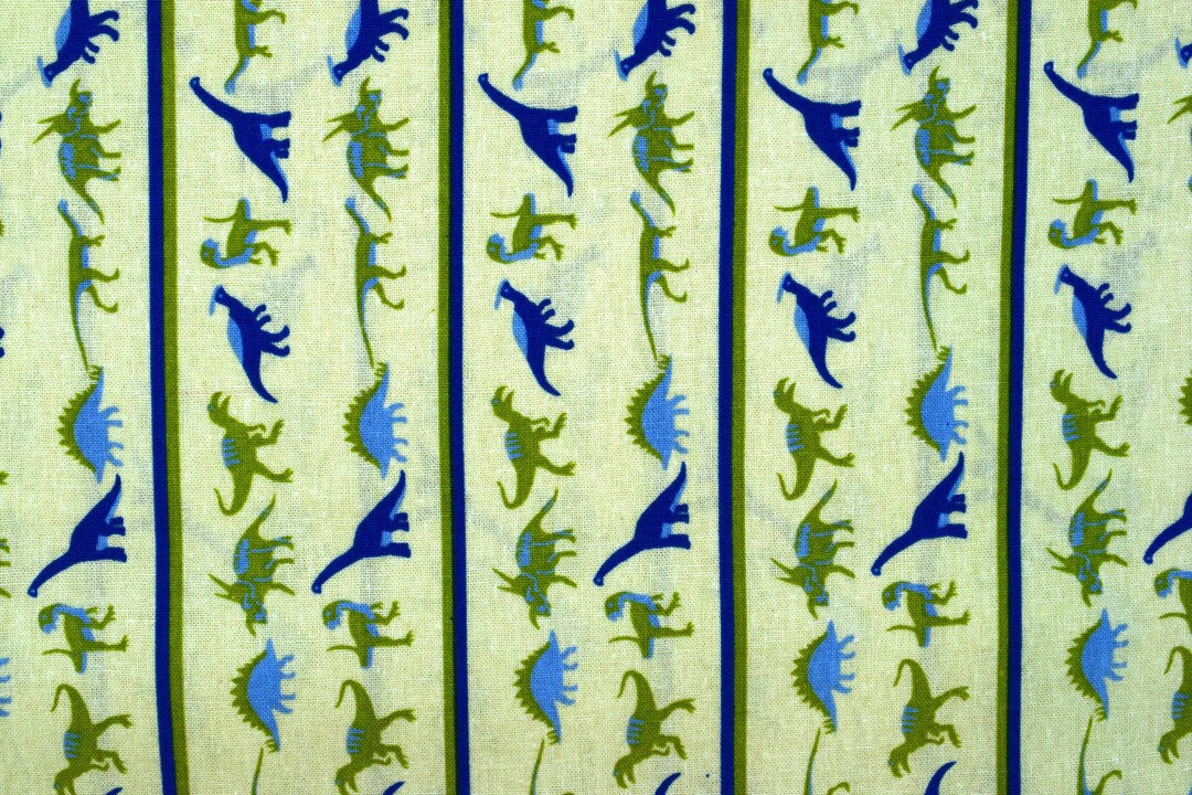 Yellow Dinosaur Fabric Quilting Fabric Cotton Fabric Etsy