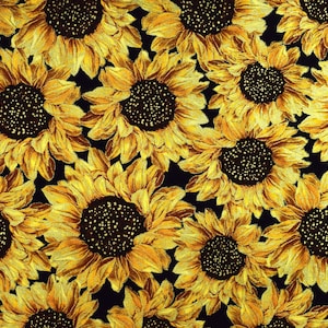 Sunflower fabric, Cotton Quilting fabric, Harvest -  Price by the Half Metre