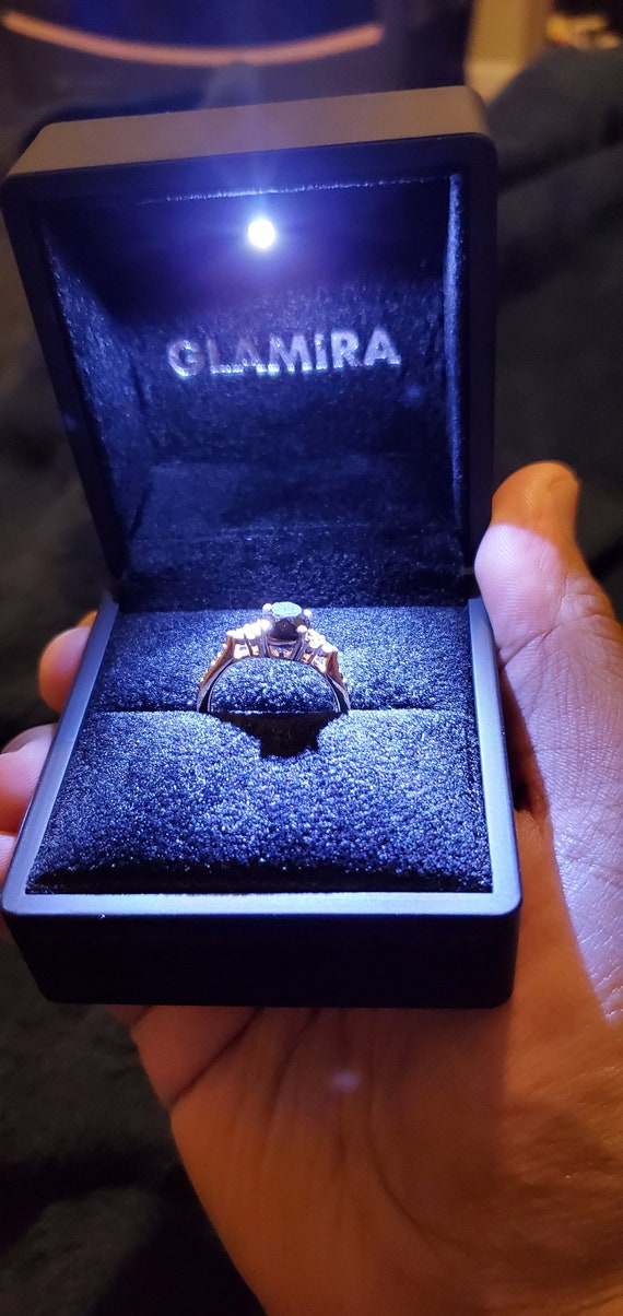 1ct Black Diamond Rose Gold Engagement Ring Etsy