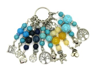 Knit & Crochet Stitch Markers: Gemstone, Turquoise, Citrine, Lapis Lazuli, Sets of 6, 8, 10, choose from all designs
