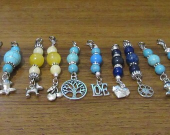 Zipper Enhancers: Gemstone, Turquoise, Citrine, Lapis Lazuli, Sets of 10