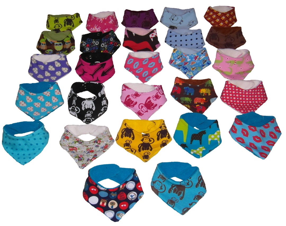 Bearmoss Bib Baby Triangular Scarf Baby Muslin Neckerchief Baby For Boys And Girls, 100% Cotton Neckerchief Baby Adjustable Pack Of 8, Pink Purple, L - View #4