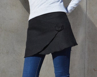 Hip skirt, mini skirt , wool