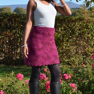 Walkskirt Purple Skirt From Wool Walk Wool Walk Skirt Etsy