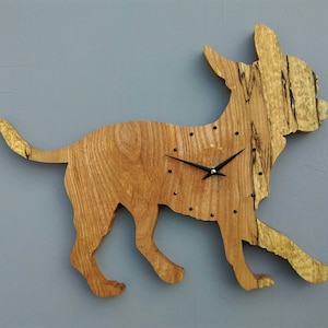 Chihuahua Dog Clock Handmade To The Highest Standard Possible With My Bare Hands And No CNC Or Laser Machines Are Involved At Any Stage