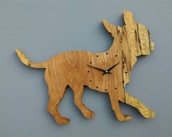Chihuahua Dog Clock Handmade To The Highest Standard Possible With My Bare Hands And No CNC Or Laser Machines Are Involved At Any Stage