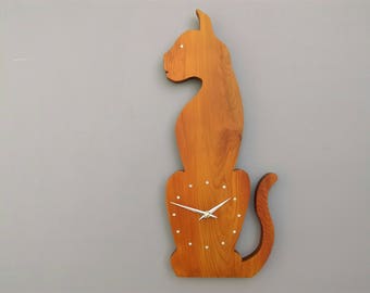 Cat At Ease Clock Handmade To The Highest Standard Possible With My Bare Hands And No CNC Or Laser Machines Are Involved At Any Stage