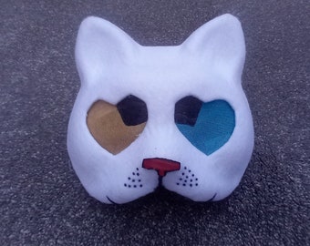 Liebe Herz Albino Katzen Maske