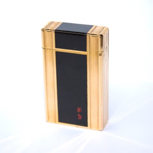 ST Dupont Black Lacquer and Gold Plated Lighter