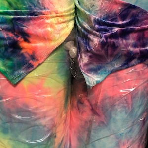 New heavy Stretch velvet tie dye print Poly Spandex 4 way stretch 58/60&quot; Sold by the YD. Ships worldwide from Los Angeles California USA.