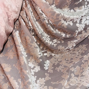 Burnout stretch velvet floral design blush pink Italian High quality 4way stretch 58/50&quot; Sold by the YD. Ships worldwide